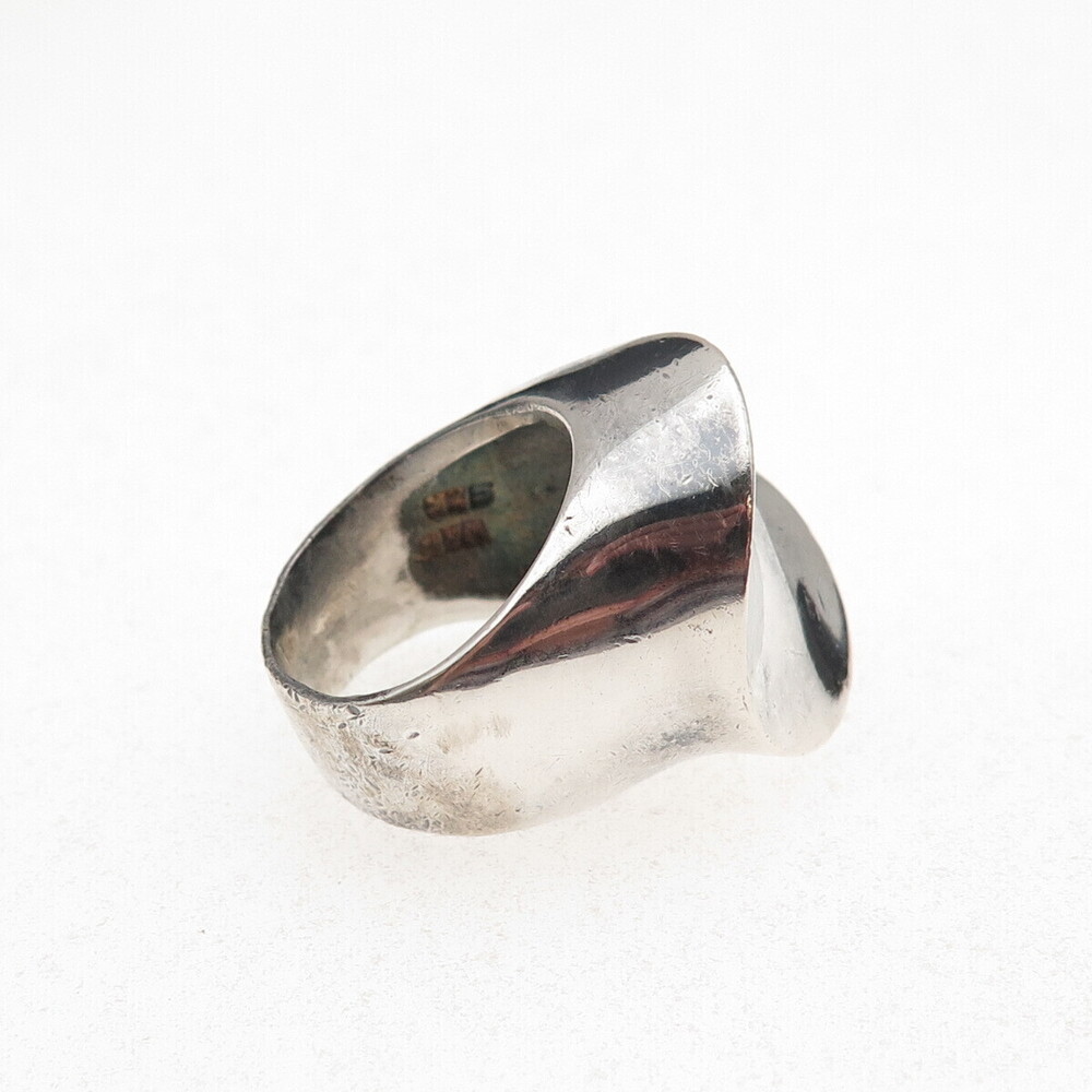 925 Sterling Silver Vintage Mexico Modernist Oxidized Ring Size 5.5 - Picture 6 of 9